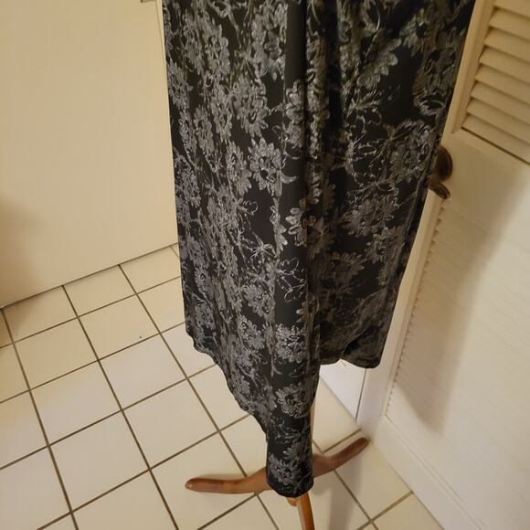 Floral Print Black Spaghetti Strap Slip Dress George 3X 22W 24W Stretch - Picture 6 of 7